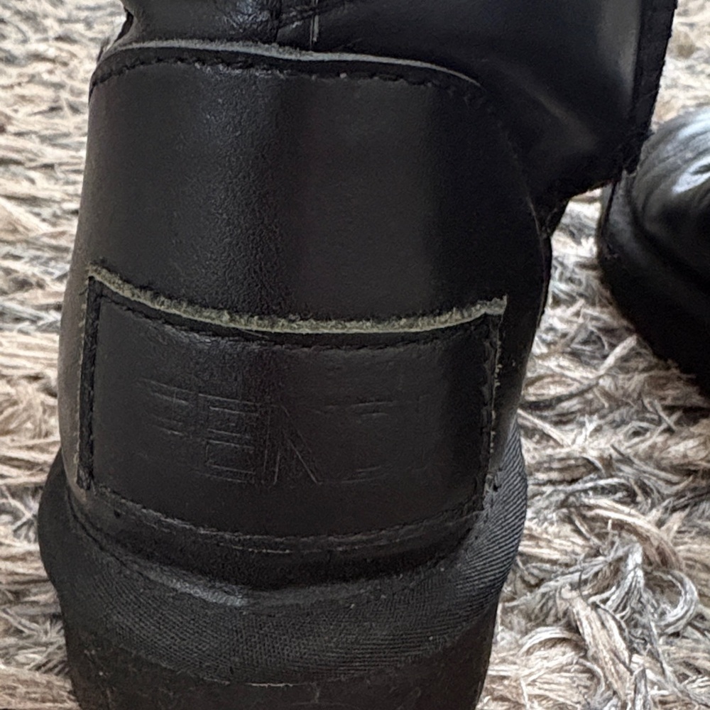 Fendi Black Leather Shearling Bag Bugs Monster Eye Ankle Boots 35.5 - Picture 4 of 13